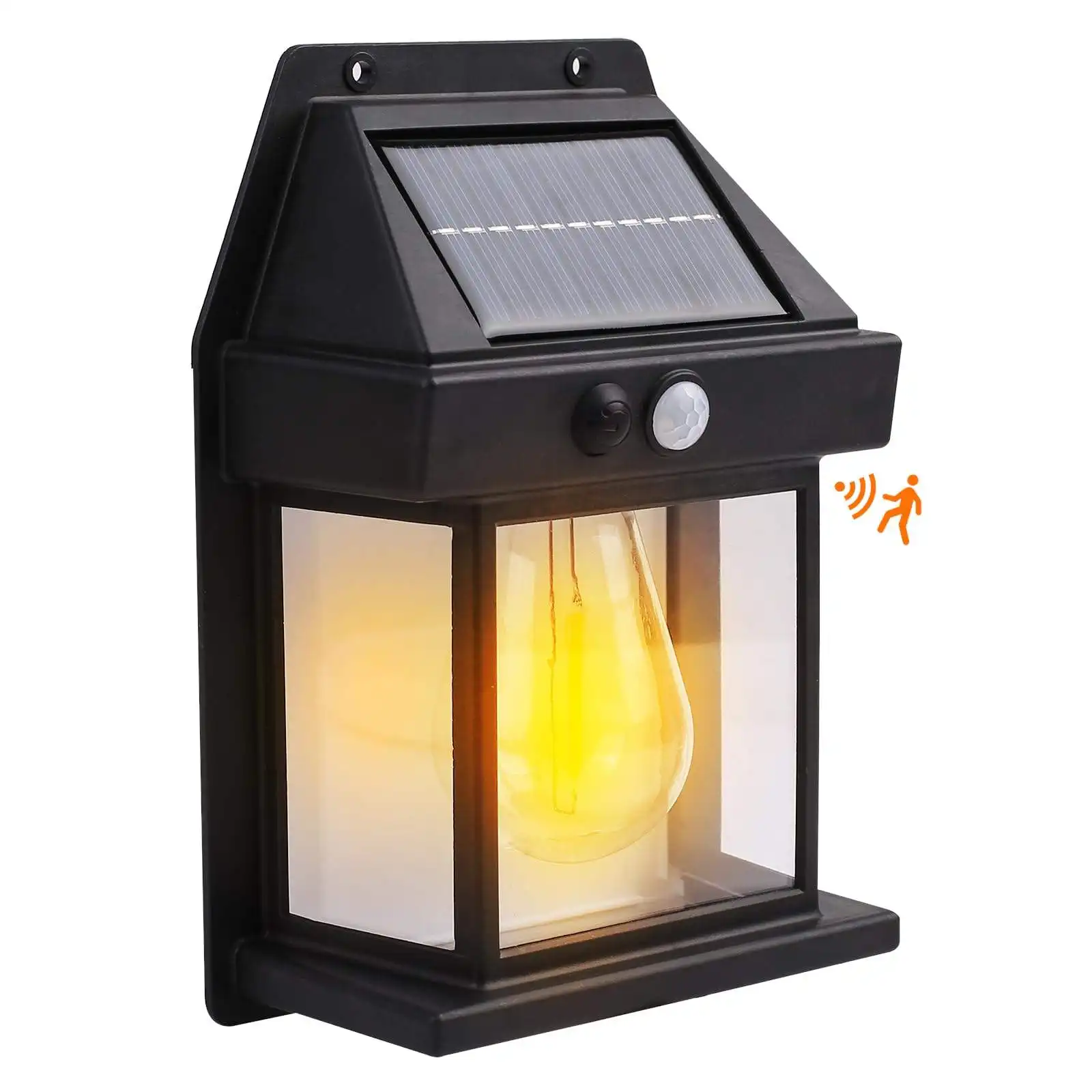 Fabrikanten Zonne-Energie Bewegingssensor Led Retro Muur Buitenlicht Ip65 Tuinlamp Outdoor Security Led Zonne-Wandlamp Voor Thuis