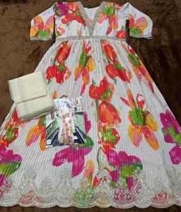 Robe Anarkali en Soie Chinon Lourde avec Impression Numérique et Broderie de Séquence, Robe de Soirée, Fournisseur Direct d'Usine - Product Image 5