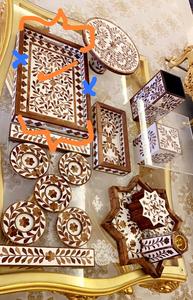 Ensemble de brûleur à bakhoor aromatique en bois d'acacia naturel avec incrustation de résine, artisanal, luxueux, cadeaux pour l'Aïd et le Ramadan, plusieurs couleurs disponibles - Product Image 2