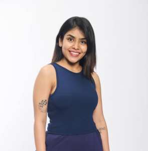 Camiseta sin mangas corta sin mangas acanalada azul Premium para mujer, camisola de punto de Spandex con cuello redondo estirable, trajes ligeros de verano a granel - Product Image 3