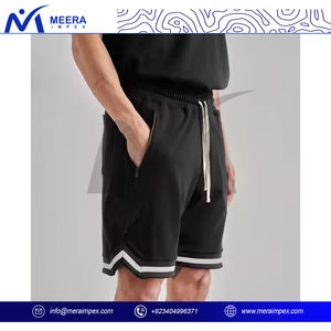 <b>Men</b> Customized Plain <b>Black</b> Drawstring Waist Summer <b>Shorts</b> Breathable & Lightweight Casual <b>Shorts</b> For <b>Men</b> - Product Image 3