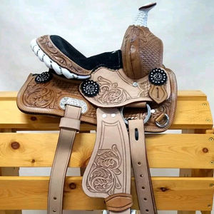 Prix de vente en gros Nouveau design Selle occidentale en cuir pour enfants pour une utilisation sécuritaire Disponible au prix de vente en gros de l'Inde - Product Image 2