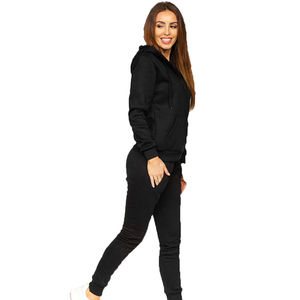 Conjunto de pantalones de chándal con cremallera y felpa francesa personalizada, chándal de algodón de peso pesado, chándales de gran tamaño transpirables en blanco para mujer - Product Image 3