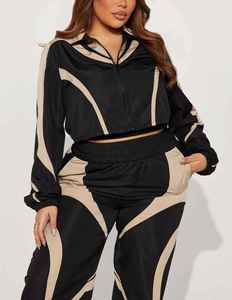 Survêtement personnalisé pour femmes, été, uni, coupe-vent, respirant, grande taille, nylon avec broderie - Product Image 3