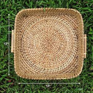 ถาดหวายสานเวียดนามทรงกลมธรรมชาติสำหรับโต๊ะอาหารค่ำ - Product Image 4