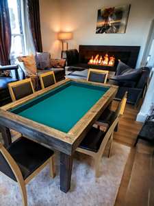 Table de jeu multifonction en bois massif avec surface en feutre, idéale pour le poker, les jeux d'échecs, les soirées de jeux en famille et les loisirs en intérieur, en provenance d'Inde - Product Image 3