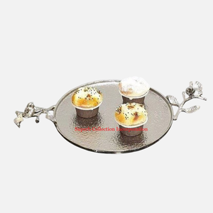 Nueva bandeja de servicio hecha a mano ecológica de acero inoxidable rectangular de lujo moderno para bodas o eventos accesorios de cocina - Product Image 3