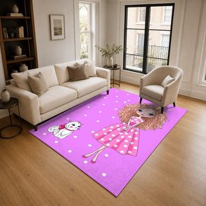 Tapis RUGS DEPOT LXDP-0811 en gros, rose prune, ethnique, kilim, imprimé numériquement, lavable en machine, chenille, antidérapant - Product Image 2