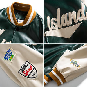 Fabricant de veste universitaire d'hiver en toile personnalisée pour hommes patchs en chenille brodés manches en cuir polaire Letterman devant - Product Image 3