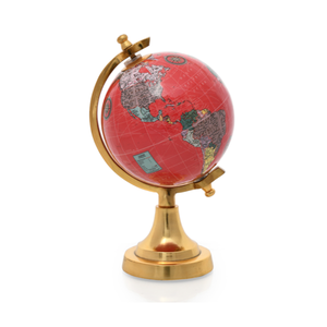 Globo terráqueo de metal con acabado antiguo de tamaño de mesa para oficina de sala de estudio de aspecto Premium o interiores temáticos tradicionales - Product Image 3