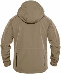 Chaquetas Softshell deportivas personalizadas para hombre, abrigos para acampar al aire libre, chaqueta térmica impermeable de carcasa suave con capucha, ropa de trabajo - Product Image 2