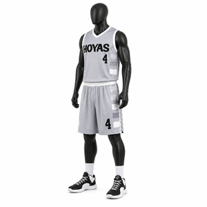 Uniforme de Baloncesto Personalizado para Hombre, Gris, Transpirable, de Malla, con Sublimación, de Alta Calidad, que Absorbe la Humedad - Product Image 5