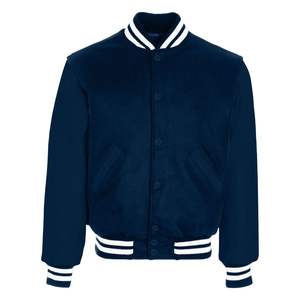 Wholesale Men's Letterman University Baseball Jacket From USA <b>Covered</b> <b>Button</b> Closure Customizable Blank Lettering - Product Image 4