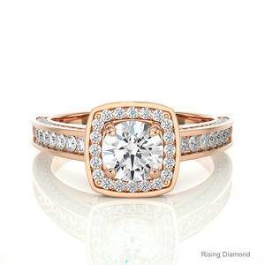 Anillo de compromiso de diamante cultivado en laboratorio de corte redondo de 0,7 quilates en oro blanco CVD diamante anillo de regalo de aniversario para mujer - Product Image 5