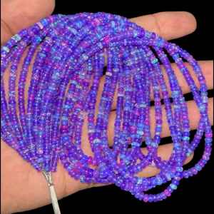 Cuentas Rondelle lisas de ópalo etíope lavanda 3-5mm ópalo etíope Natural ópalo suelto de grado AAA al por mayor para la fabricación de joyas - Product Image 5