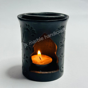सुंदर काला संगमरमर सोप्स्टोन टी-लाइट धारक सबसे अच्छा मूल्य थोक मूल्य थोक - Product Image 1