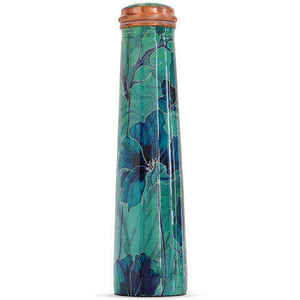 Botella de Agua de Cobre con Diseño Personalizado con Estampado Floral Esmaltado para Yoga, Gimnasio, Oficina o Escuela - Product Image 5