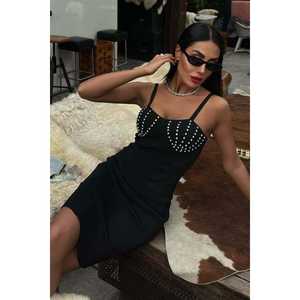 Vestido Mini Belina con Cintura Natural 2804 Adornado con Pedrería - Product Image 1