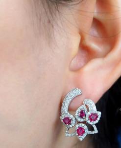 Moissanite argent sterling Huggee Briolette clous de mariée ouate femmes belle boucle d'oreille et autres bijoux en diamant - Product Image 3