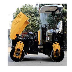 Rodillo Compactador de Impacto de Doble Tambor de 1 Tonelada, Equipo de Compactación Ligero Vibratorio de Tamaño Pequeño, Rodillo Compactador de Asfalto con Motor Principal - Product Image 3