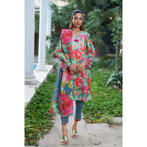 Conjunto de traje Khaddar estampado de 3 piezas para mujer SD-62016 - Product Image 2