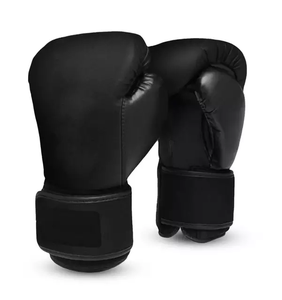 Gants de boxe noirs haut de gamme en cuir Logo personnalisé pour Gym Sparring Arts martiaux OEM Approvisionnement direct d'usine - Product Image 1