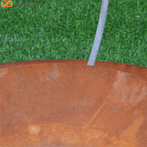 Fontaine autoportante en acier Corten rouillé pour bassin et installation murale - Product Image 6