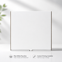 Boîte à pizza en carton ondulé blanc avec logo personnalisé, emballage alimentaire de qualité supérieure pour la livraison de pizzas en restaurant