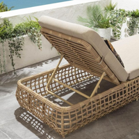 Trois ans de garantie Chaise longue durable avec dossier inclinable réglable Caractéristiques des sièges de patio pliants Coussin Teslin