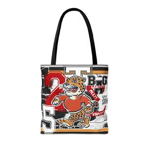 Borsa tote Varsity dal design audace e sportivo, con unico motivo graffiti, manico singolo, chiusura con cerniera, decorazione a lettere, in pelle PU e poliestere - Product Image 2