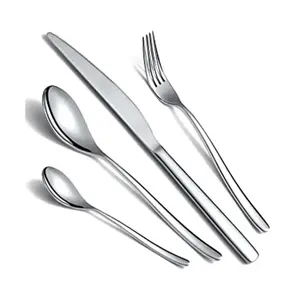 Ensemble de couverts en acier inoxydable miroir avec poignée de conception de chaîne de qualité supérieure, parfait pour les fournitures de table de restaurant et d'hôtel - Product Image 3