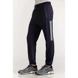 Pantalon homme bleu texturé 100% coton AW-TR24-028 Taille XL 6XL Style formel classique Décoration à rayures latérales Couleur personnalisable - Product Image 3