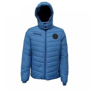 Veste matelassée en toile pour homme tendance, respirante, coupe-vent, manteau d'hiver à capuche, col extérieur, doublure en coton, décontractée - Product Image 2