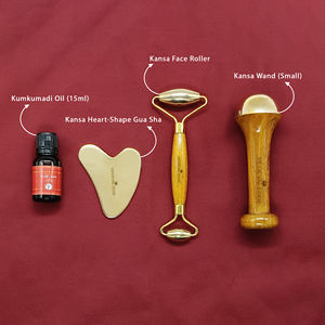 Kit de voyage Pure Kansa Wellness avec huile de Kumkumadi et outils de beauté ayurvédiques traditionnels pour l'usine indienne originale de lueur naturelle - Product Image 5