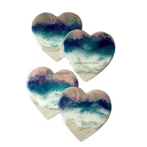 Décoration de bar de luxe et de haute qualité personnaliser carré rond résine de bois époxy meilleur sous-verre avec ensemble de support - Product Image 1