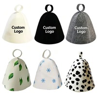Chapeau de sauna en laine mérinos avec logo personnalisé, bonnet en feutre de laine pour banya, isolation thermique, protection des cheveux, style bonnet, accessoire de sauna pour spa et bain