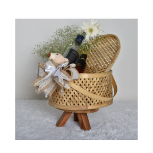 Cesta de picnic de bambú, artículo hecho a mano con base en Vietnam, ideal para regalos, embalaje de picnic y Decoración de mesa tradicional - Product Image 1