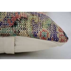 Almohada de lana de lujo de 18x18 pulgadas, cojín Kantha cuadrado Vintage Multicolor, tejido bordado, respetuoso con el medio ambiente, antideslizante, extraíble - Product Image 4