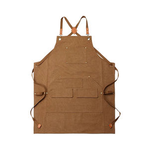 Custom Logo Printed Canvas Bib Sleeved <b>Apron</b> Waterproof and Oil-Resistant Work Clothes for Summer for Party Wear - Product Image 4