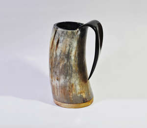 แก้วเขาควายแท้ทำมือระดับพรีเมียม พร้อมลายสลักหัวหมาป่าแบบดั้งเดิม สำหรับดื่มเบียร์ - Product Image 4