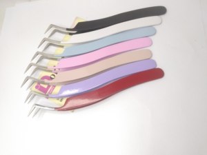 Pinces à cils en acier inoxydable, volume durable, revêtement coloré, forme ondulée, pinces à cils pour extensions de cils méga volume - Product Image 4