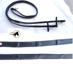 Productos ecuestres de India Riendas para eventos de cuero de alta calidad con tapones de agarre suave y manual Carreras de caballos - Product Image 1