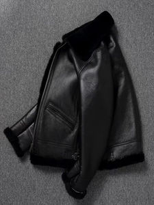 เสื้อแจ็กเก็ตแฟชั่นผู้ชายหนังแท้สำหรับขี่มอเตอร์ไซค์ผ้าแคนวาสด้านหน้ากันน้ำปรับแต่งได้ - Product Image 6