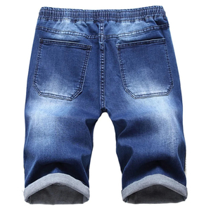 Shorts en jean droits pour homme, taille mi-haute, avec logo brodé, décontractés, lavage clair, été, respirants, séchage rapide - Product Image 4
