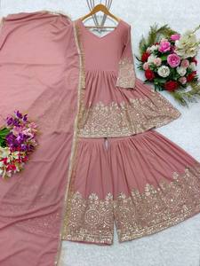 Designer Silk Kediyia-Vestido Palazzo Dupatta Bollywood para bodas y fiestas Ropa india y pakistaní para ocasiones especiales - Product Image 5