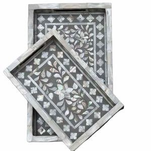 La bandeja decorativa de nácar para servir añade elegancia a cualquier ajuste, tamaño personalizado, desayuno, postre, uso doméstico - Product Image 1