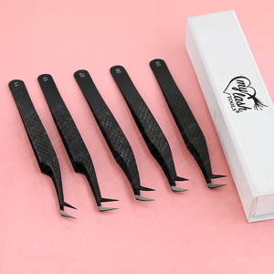 Pince à épiler de haute qualité pour extensions de cils, pointe en fibre Fine X Volume 45 degrés, poignée diamant, idéale pour le mega volume - Product Image 4