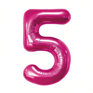 Palloncini Numero Party Love Fucsia N5 80cm Confezione da 12 pezzi - Product Image 2