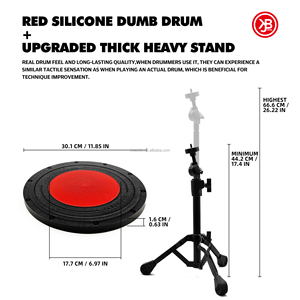 Beatello JBK Wholesale 12 Inch Rubber Drum <strong>Practice</strong> <strong>Pads</strong> <strong>Practice</strong> Silent Drum <strong>Pad</strong> Rubber Kit Set with Stand - Product Image 5