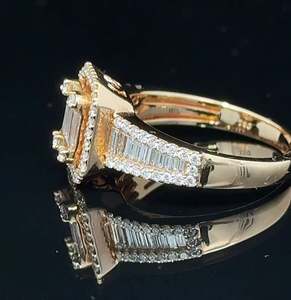 Anillo de boda de eternidad de doble fila Anillo de lujo de oro amarillo y diamantes de 18 quilates Anillos de regalo de moissanita para fiesta y Aniversario - Product Image 3